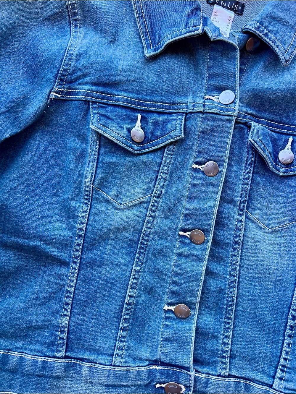 VENUS Blue Denim Jacket with Sequin Angel Wings - Picture 4 of 5